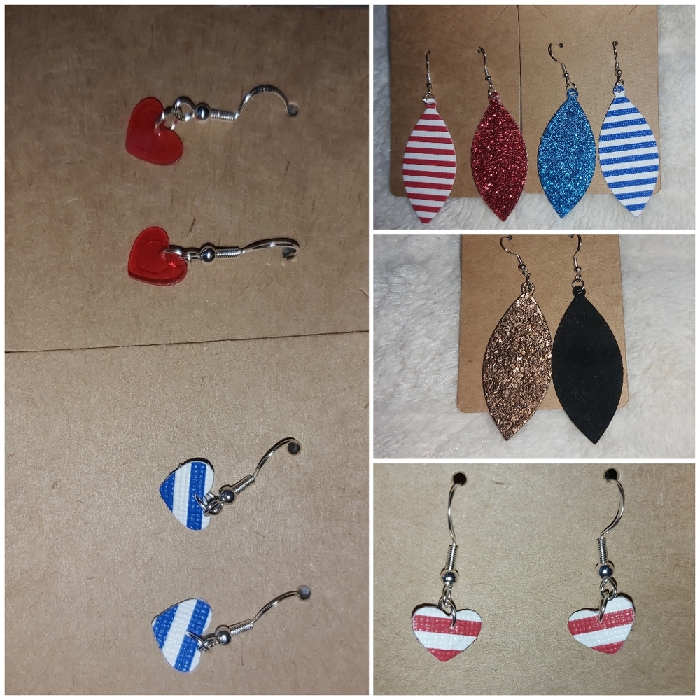 Leather faux earrings
